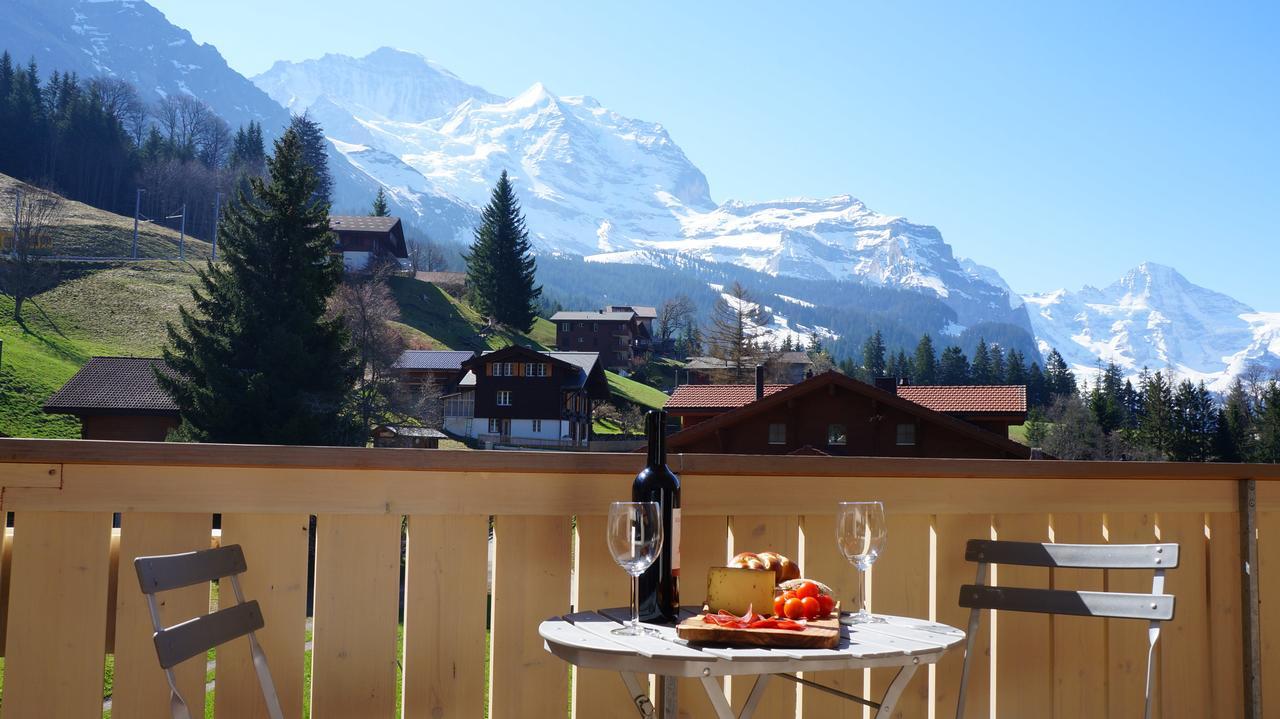 Chalet Brunner Penthouse Wengen Extérieur photo